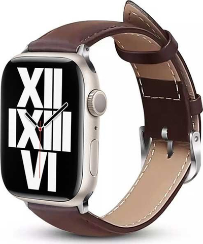 Rrip dore Crong Noble Band për Apple Watch 38/40/41mm, lëkurë natyrale, Espresso