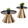Set Lorme 2 tavolina kafe Φ50&Φ40cm (HM9923), zezë/ ari