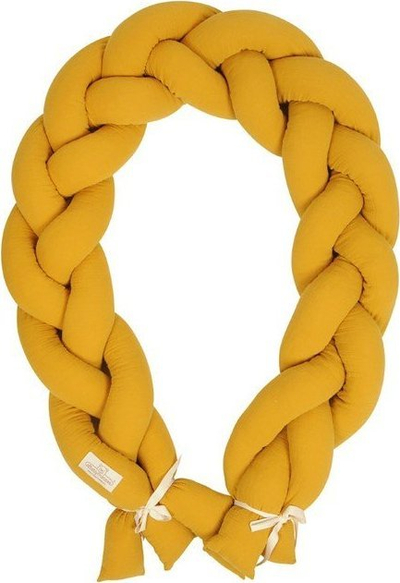 Mbajtës krevati për bebe BRAID MUSLIN, 200cm, prej museline, ngjyrë mjaltë