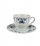 Filxhan me pjatëz Lubiana Kaszubska Maria, porcelan, 200 ml, i bardhë me blu