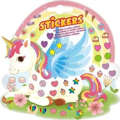 Stickerë vetëngjitës për thonj MFP 1001, me shkëlqim, shumëngjyrëshe