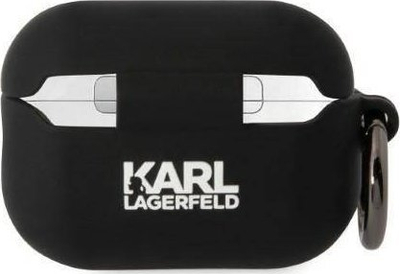 Kuti mbrojtëse Karl Lagerfeld Choupette, për AirPods Pro 2, silikon, e zezë