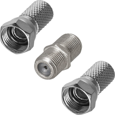 Konektor RF me fishekë F Plug, set 3 copë, metalik