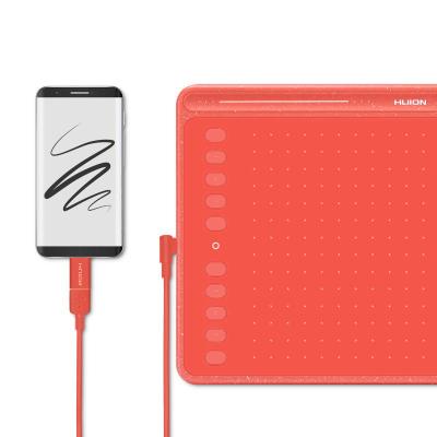 Tablet grafik Huion Inspiroy HS611, mban dhe Android, stilolaps pa bateri, koral