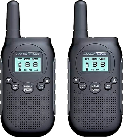 Radiotelefon Baofeng BF-T6 Panda, set 2 copë, PMR, i zi