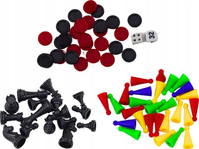 Set lojrash tavoline Lean Toys Travel 8 në 1, i vogël për udhëtim, me shumë lojra, shumëngjyrësh