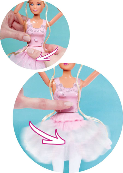 Kukull Simba Steffi Love Dancing Ballerina, 29cm, me lepurush, shumëngjyrëshe