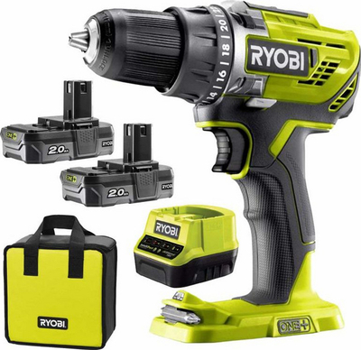 Kaçavidë elektrike Ryobi R18DD3 220S, 18V, 2x 2Ah, jeshile