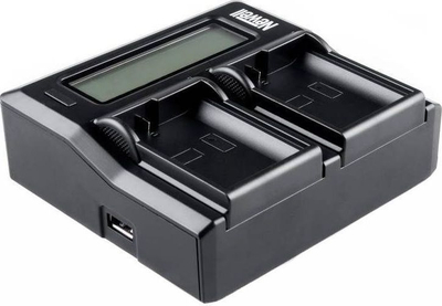Karikues dykanalësh Newell DC-LCD për kamera, për bateri DMW-BLF19E, me ekran LCD, ngjyrë e zezë