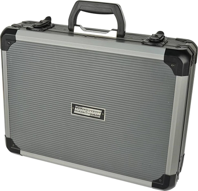 Set veglash Brüder Mannesmann M29079, 133 copë, kuti alumini, ngjyrë argjendtë
