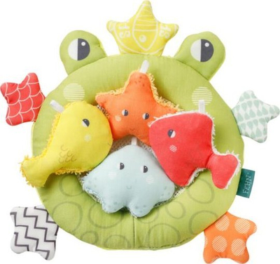 Lodër për banjo Fehn Bath Net Frog, rrjetë banjoje me zile dhe fishkëllimë, jeshile