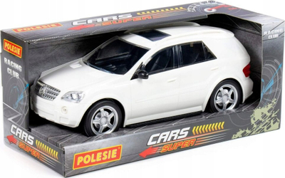 Makina lodër Polesie Legend V5, me prapakthe inercie, makinë pasagjerësh, e bardhë