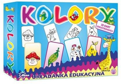 Lojë tavoline domino me ngjyra Colors, 30 karta, fëmijë 3 5 vjeç, shumëngjyrëshe