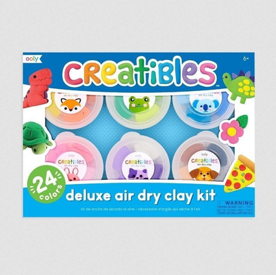 Set plasteline OOLY Creatibles Deluxe, 24 ngjyra, argjilë që thahet në ajër, shumëngjyrësh