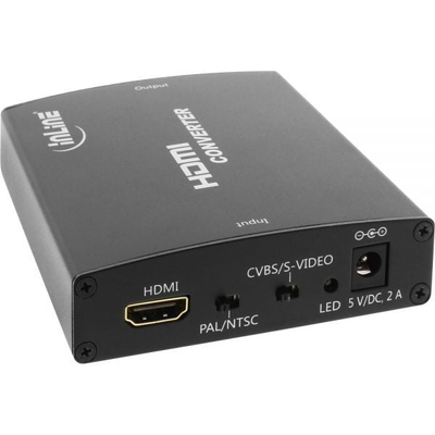 Adapter AV InLine 65006, HDMI në S Video dhe RCA, Full HD, i zi