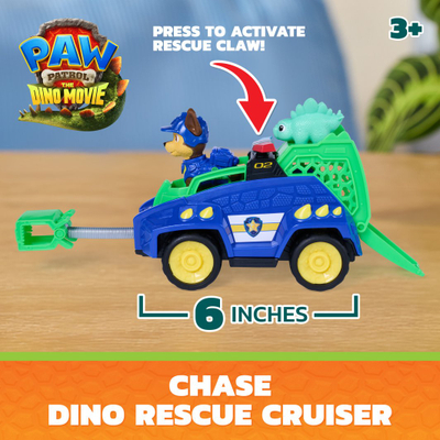 Lodër veturë Spin Master Paw Patrol Chase Dino Rescue Cruiser, 6", me figura, shumëngjyrëshe