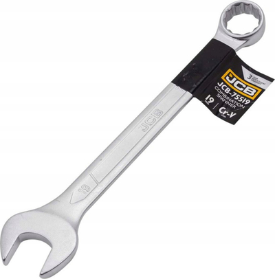 Çelës fiks JCB 19 mm, kokë e hapur, çelik i argjendtë