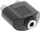 Adapter audio InLine 3.5mm Jack në 2x RCA, femër–femër, i zi