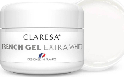 Xhel ndërtues thonjsh Claresa French Extra White, UV, 15g, i bardhë shumë intensiv
