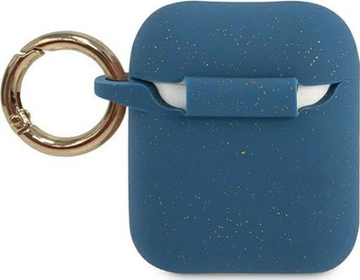Mbrojtëse silikoni Guess GUACCSILGLBL për Apple AirPods, e kaltër