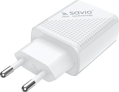 Karikues rrjeti Savio LA-04, 1x USB A, 1x USB C, 3A, i bardhë