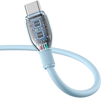 Kabllo karikimi Baseus Pudding, USB në USB Type C, 100W, 2m, blu