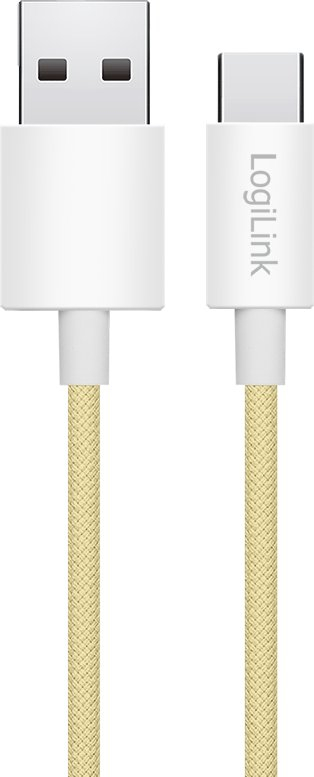 Kabllo LogiLink USB 2.0 Type C në USB A, 60W, najlon, e verdhë