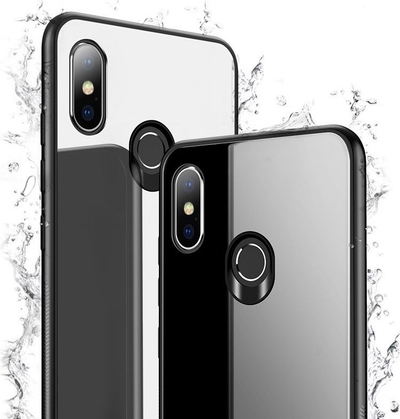 Kapak telefoni MSVII për Xiaomi Mi 8 SE, xham i fortë, i zi