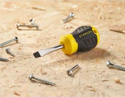 Kaçavidë e shkurtër Stanley STHT16147-0 Cushion Grip, majë e sheshtë 6.5x45mm, e verdhë me të zezë