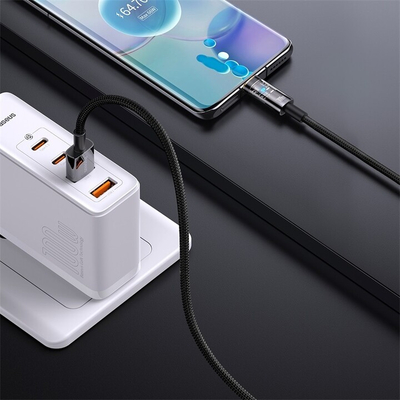 Kabllo Baseus Explorer Series USB-A - USB-C, 100W, 1m, e zezë