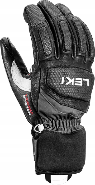 Doreza skish Leki Griffin Pro 3D, madhësia 10.5, MF Touch, bardh e zezë