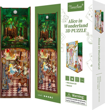Puzzle 3D Tonecheer Alice in Wonderland, 184 copa, me LED, shumëngjyrësh