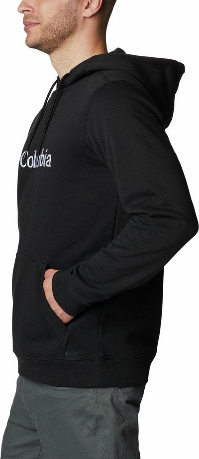 Bluzë me kapuç Columbia Basic Logo, pambuk poliester, xhep kanguru, e zezë