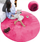 Округол килим Strado Round Rug Rabbit, 120x120, противлизгачки, силно розова