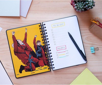 Bllok shënimesh House of Paper Notebook Notes, A5, kapak i fortë, me shirit elastik