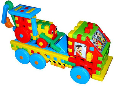 Lodër kamion me eskavator Construction Blocks, set ndërtimi, shumëngjyrësh