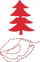 Dekor pemë Krishtlindjeje Titanum Felt Christmas Tree, 77x102mm, e kuqe