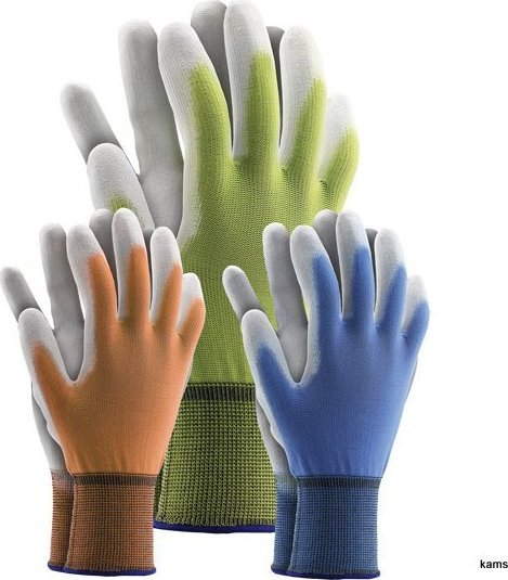 Doreza pune najloni, poliuretan, madhësia 6 XS, shumëngjyrëshe, 12 palë