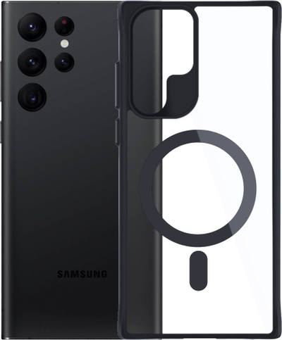 Kllafë mbrojtëse 3MK Satin Armor MagCase për Samsung Galaxy S24 Ultra, MagSafe, mban mirë nga goditjet, e zezë
