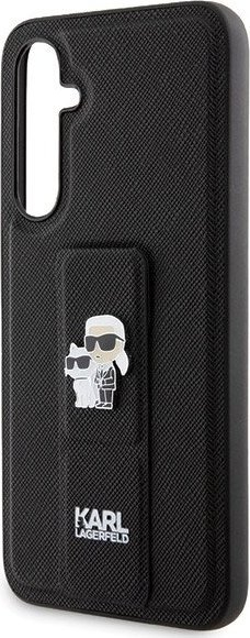 Kapak telefoni Karl Lagerfeld për Samsung Galaxy S23 FE, Saffiano Grip Stand, i zi