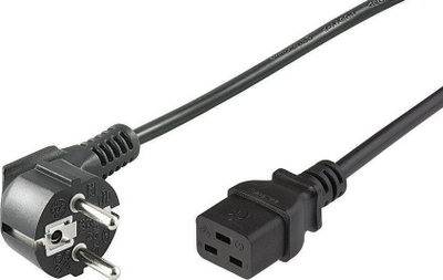 Kabllo rryme MicroConnect CEE 7/7 në C19, 1m, e zezë