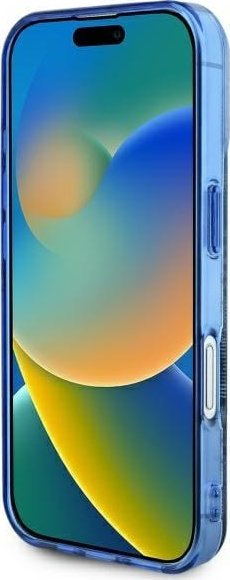 Kapak telefoni Guess GUHMP16SH4PYEEB për iPhone 16 6.1", hardcase, blu