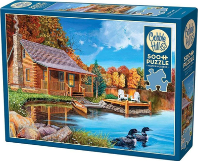 Puzzle Cobble Hill Loon Lake Large Piece, 500 copa, copa të mëdha, shumëngjyrësh
