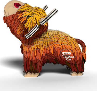 Puzzle 3D Eugy Highland Cow, 34 copa, ekologjik, shumëngjyrësh