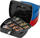 Kuti parash Q-Connect Cash Box 10", metalike, me çelës, blu