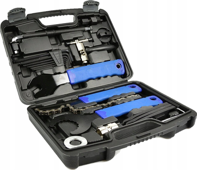 Set veglash riparimi për biçikletë G03503, 20 pjesë, me kuti plastike, gri