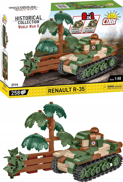Set ndërtimi COBI Renault R-35 2719, 258 pjesë, shkalla 1:48, shumëngjyrësh