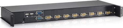 Modul KVM LevelOne 8-Port, për 8 serverë, montim në rack, i zi