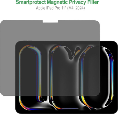 Folie mbrojtëse 4smarts Magnetic Privacy Filter për iPad Pro 11" M4, filtër privatësie, magnetik, i zi