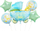 Set balonash folie GoDan BZ-HWZN, 5 copë, stroller blu